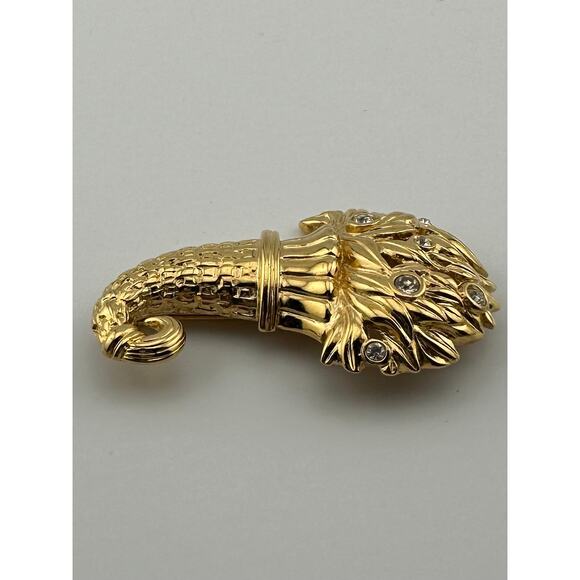 Vintage Monet Cornucopia Bouquet Brooch Gold Tone Autumn Fall Thanksgiving - Picture 3 of 8